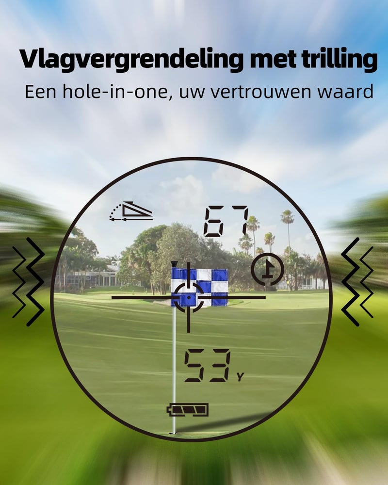 AOFAR GX-2S Golf Rangefinder Slope On/Off, Flag-Lock with Vibration, 600 Yards Range Finder, 6X 25mm Waterproof, Carrying Case, Free Battery, Gift Packaging - Image 4